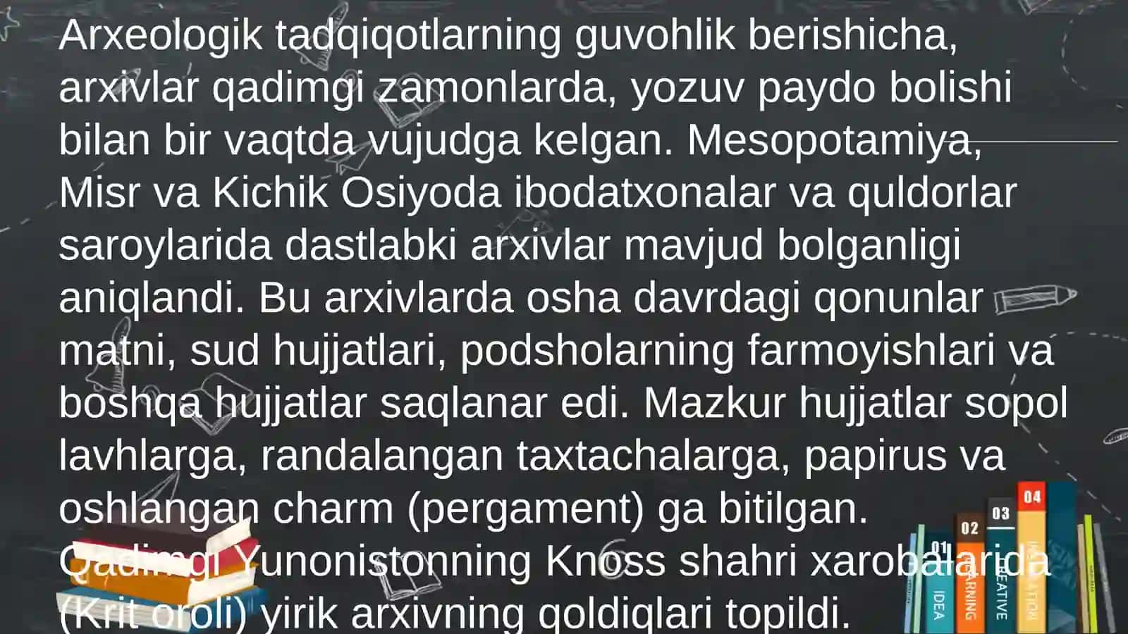 Dastlabki arxivlarning shakllanishi va turlari 2