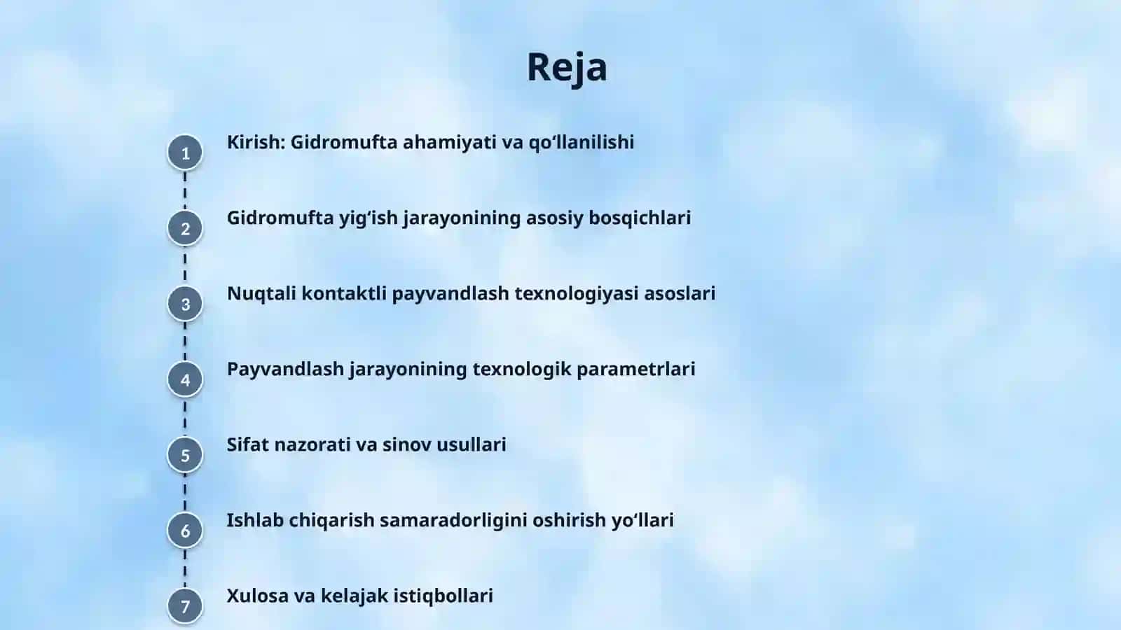 Avtomobil gidromuftasini yigʻish va nuqtali kontaktli payvandlash texnologik jarayoni haqida 2