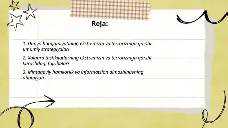 Dunyo hamjimayitining ekstrizmm va teroriozmga qarshi kurash tajribasi 2