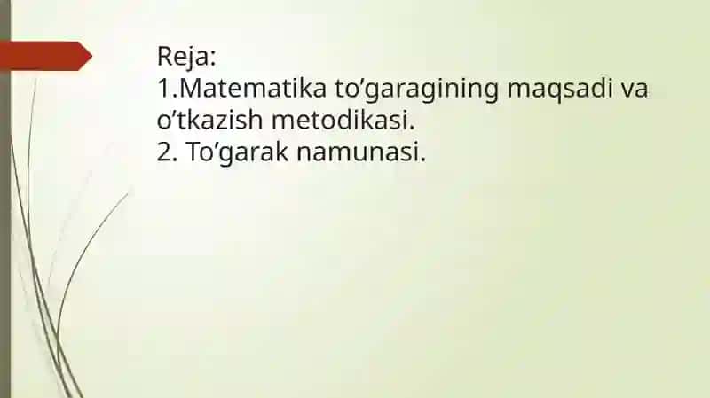 Matematika to'garak mashg'uloti 2