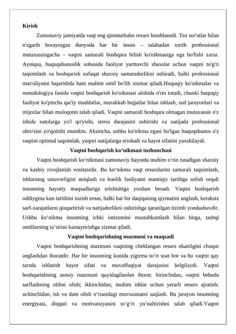 Vaqtni boshqarish ko‘nikmasi va undan foydalanishning afzalliklari 2
