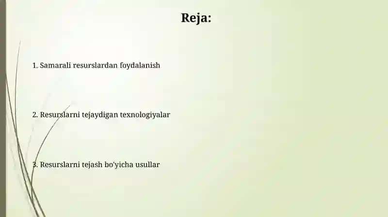 Resurs tejamkor texnika va texnalogiyalar 2