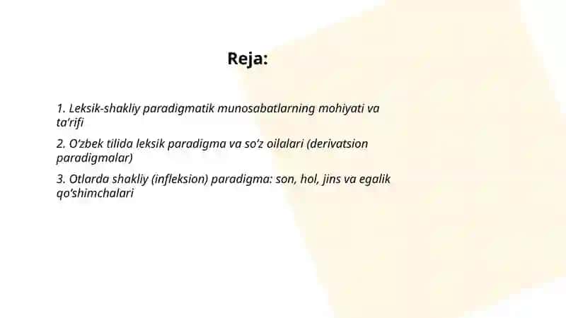 O'zbek tilida leksik-shakliy paradigmatik munosabatlar 2