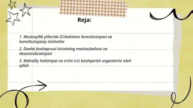 Mustaqillik yillarida davlat boshqaruvi tizimida amalga oshirilgan islohotlar 2