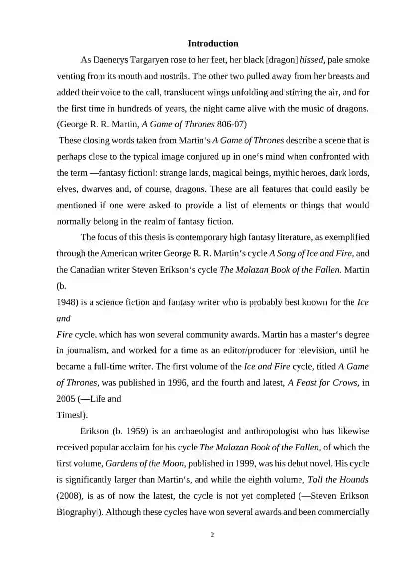 THE DEVELOPMENT OF FANTASY GENRE IN AMERICAN LITERATURE: J.R.MARTIN 2