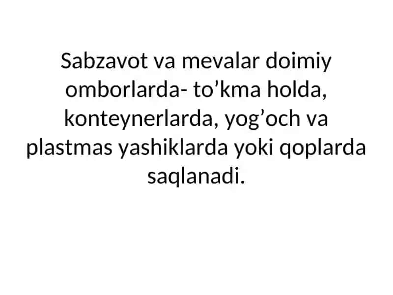 MEVA-SABZAVOT VA KARTOSHKA OMBORLASH 2