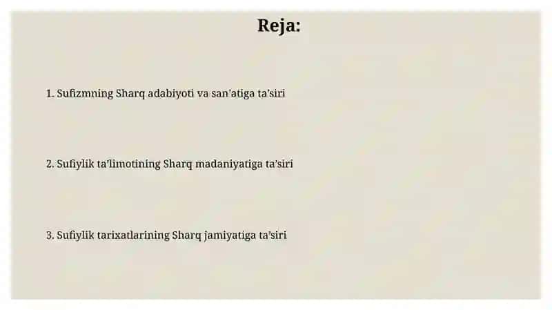 Tasavvuf talimotining sharq madaniyatiga tasiri 2