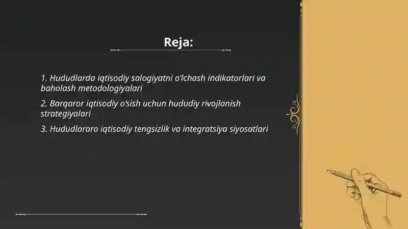 Hududlarning iqtisodiy salogiyati va barqaror iqtisodiy o'sish 2