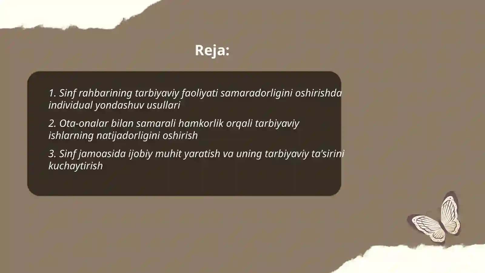 Sinf rahbarining tarbiyavir faoliyati samaradorligini oshirish usullari 2