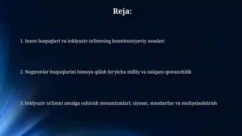Inkluziv ta'limning huquqiy asoslari 2