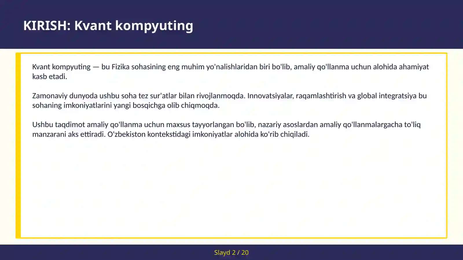 KIRISH: Kvant kompyuting 2