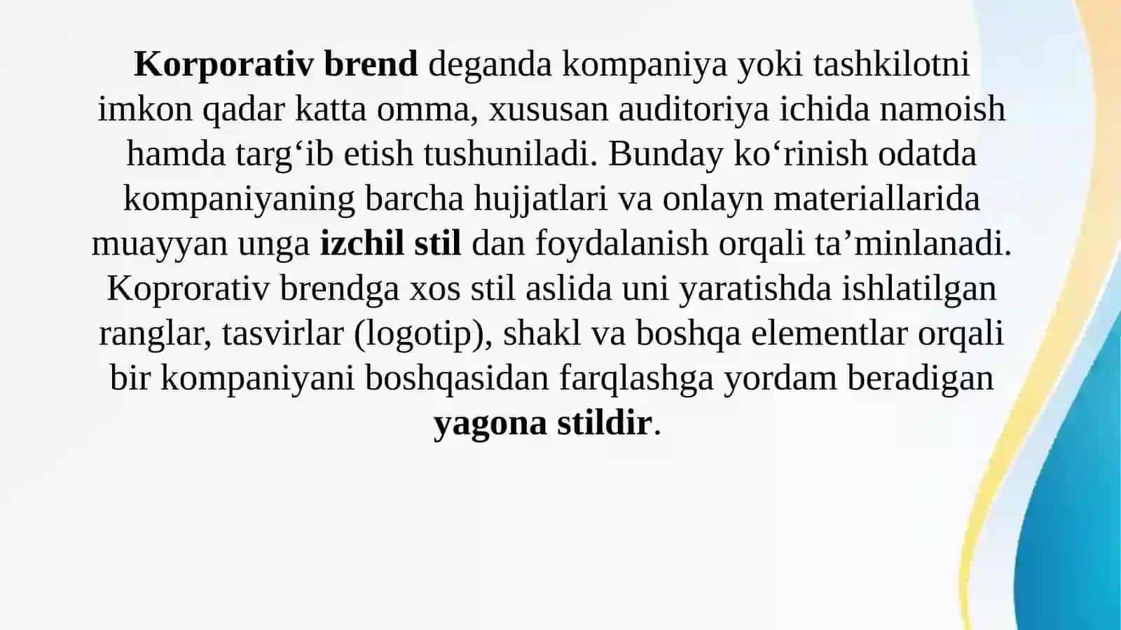 Korporativ brend va unga xos stil 2