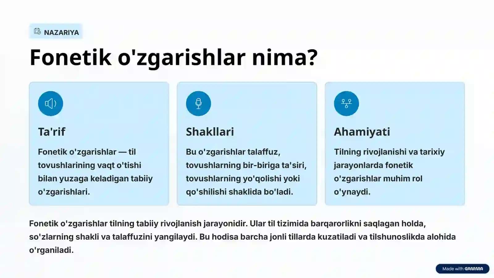 Fonetik o'zgarishlar 2