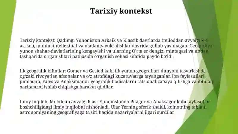 Qadimgi Gretsiyada Geografiyaning Rivojlanishini OʻRganish 2