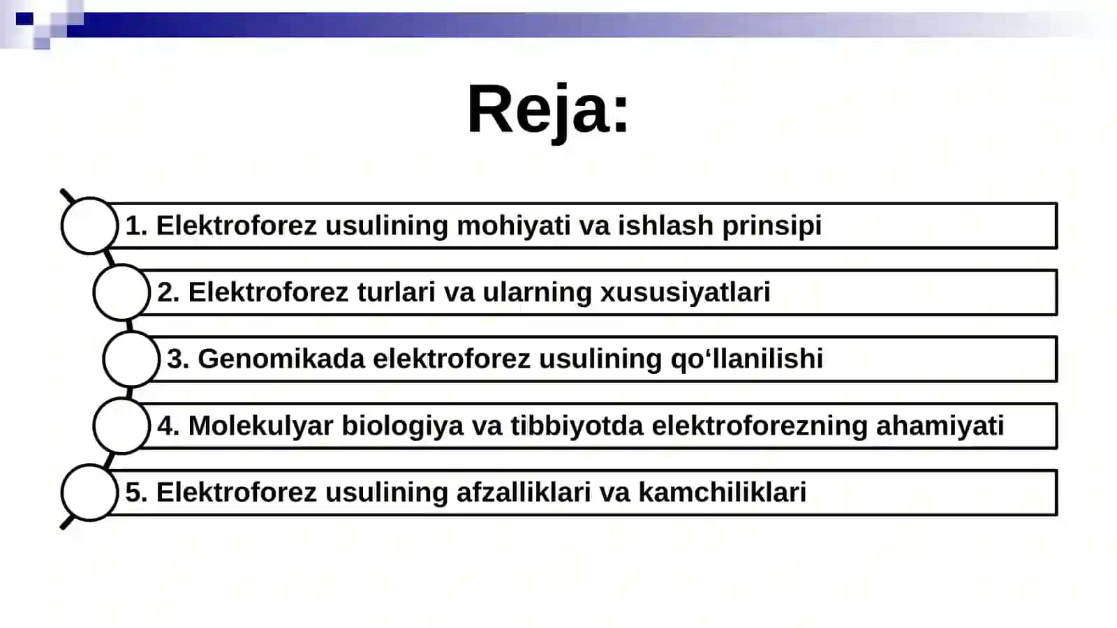 Elektroforez usulining Genomika fanida qo'llanilishi 2
