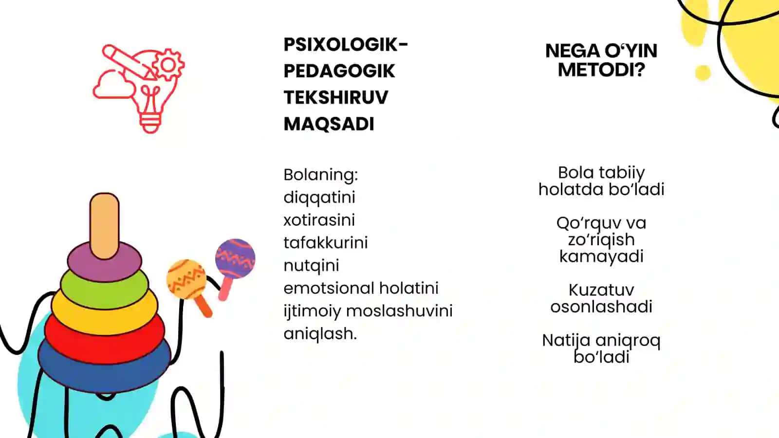Boshlang'ich sinf o'quvchilarining psixologik va pedagogik tekshirish boyicha o'yinlar tayyorlash 2
