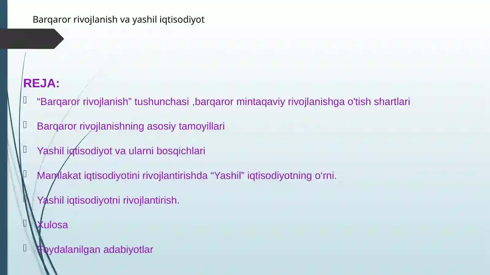 Barqaror rivojlanish va yashil iqtisodiyot 2