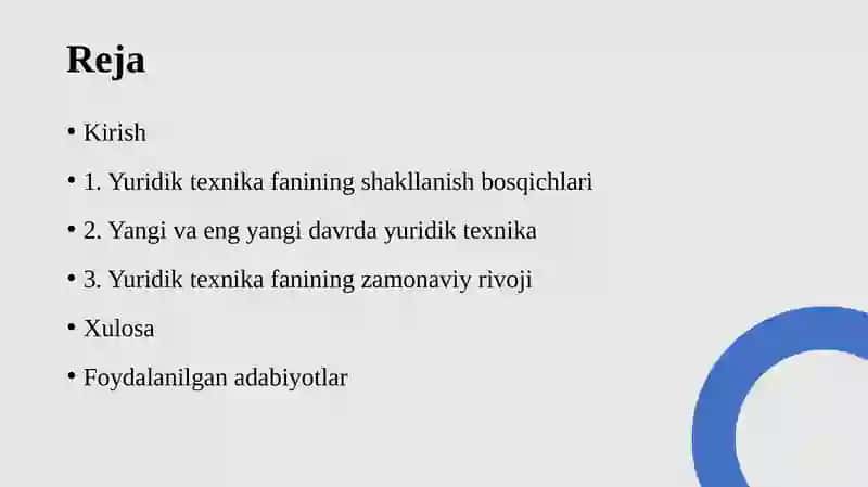 Yuridiktexnika fanining rivojlanishi tarixi 2