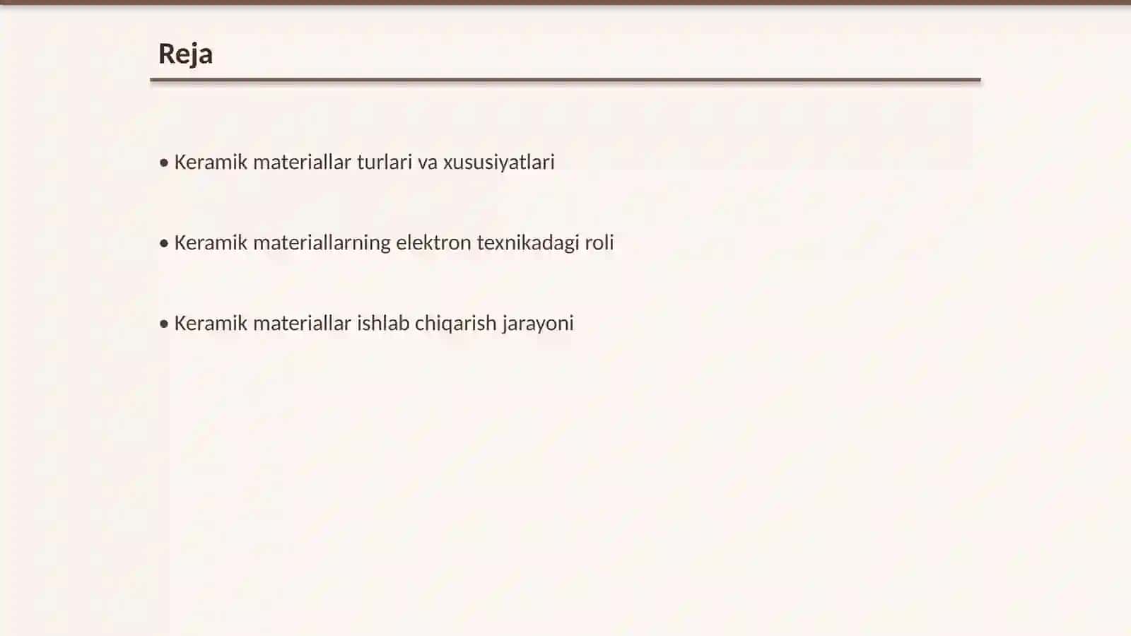 Elektron texnika materiallari va elementlari fani Keramik materiallar 2