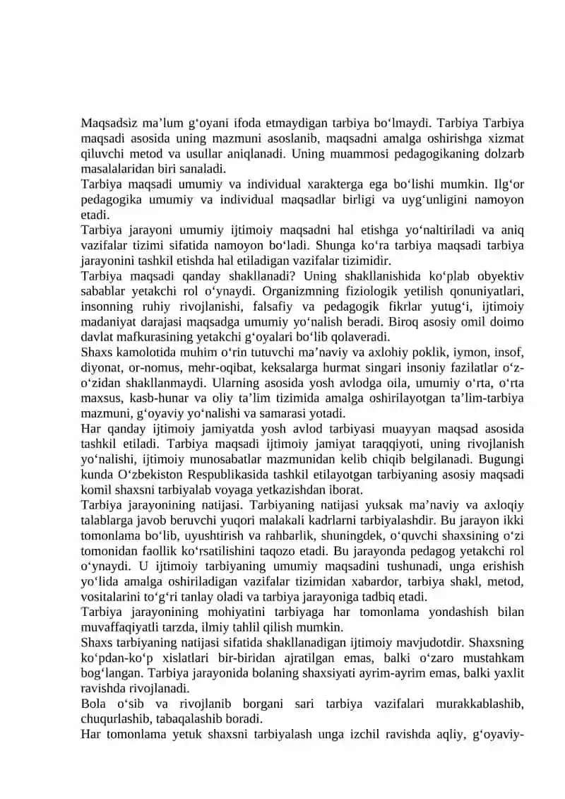 Tarbiyaning mazmuni 2