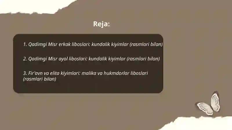 Kostyum va uning bichim tarixi fanidan taqdimoti 2