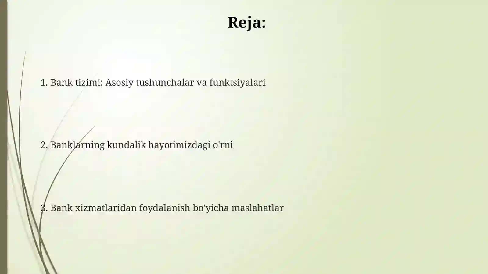 Bank tizimi va uning fuqarolar hayotidagi oʻrni 2