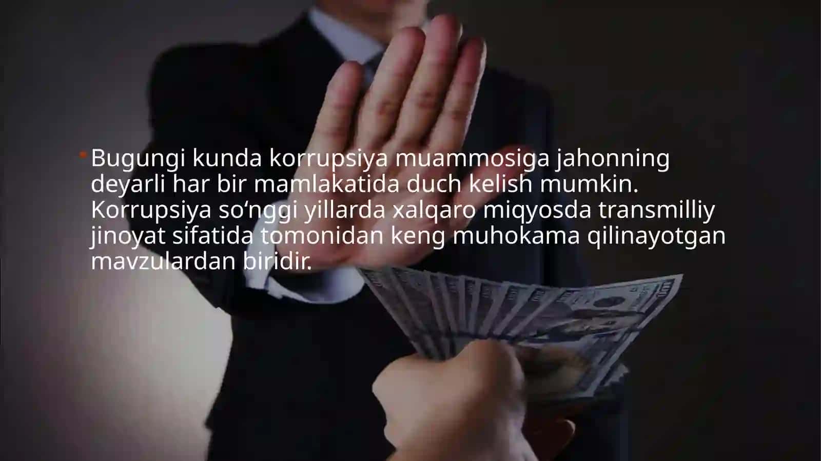 O‘zbekiston Respublikasidaki korupsiyaga qarshi kurashish choratadbirlar 2