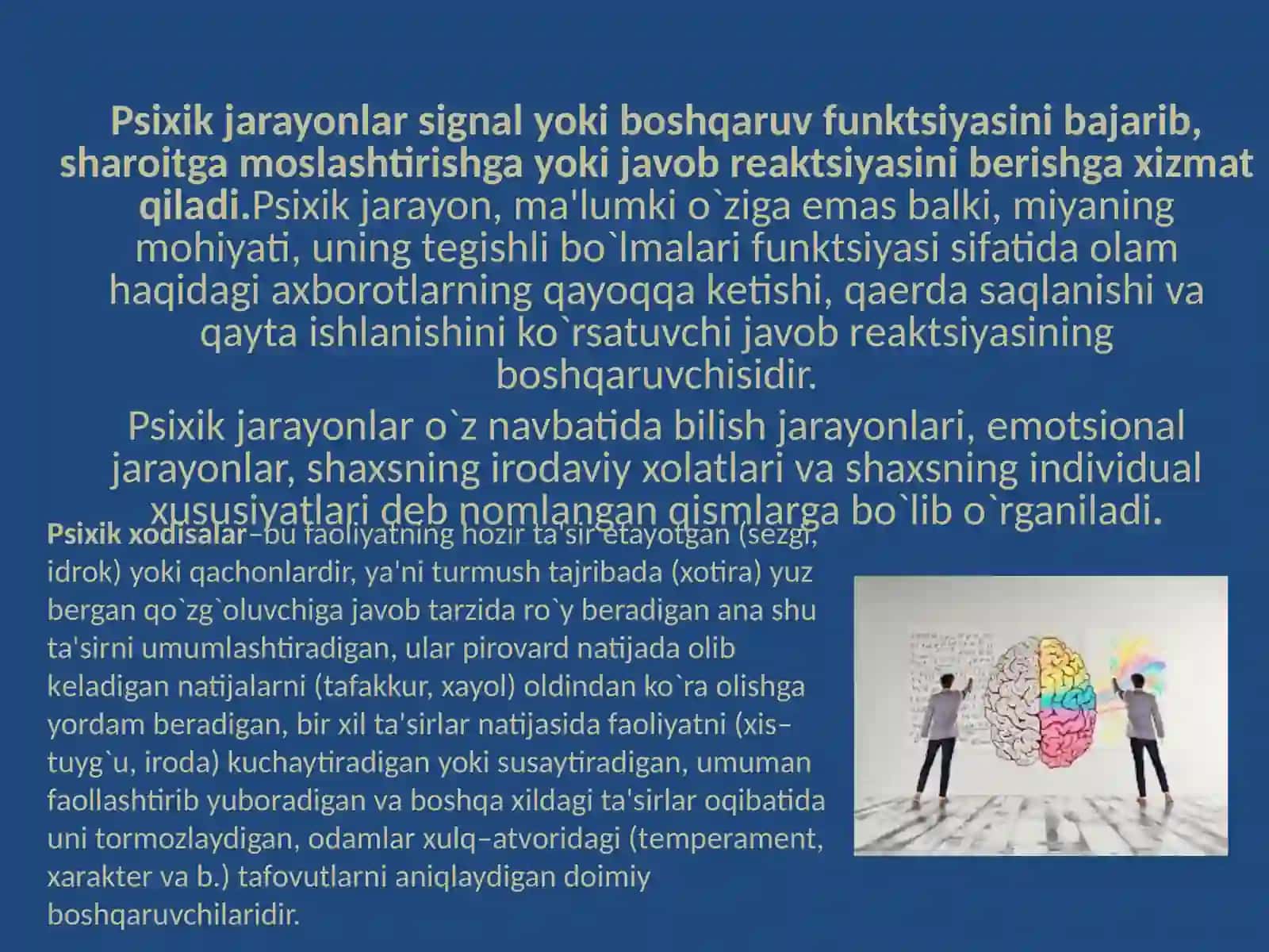 Psixologik jarayonlar va shaxsiy xususiyatlari 2
