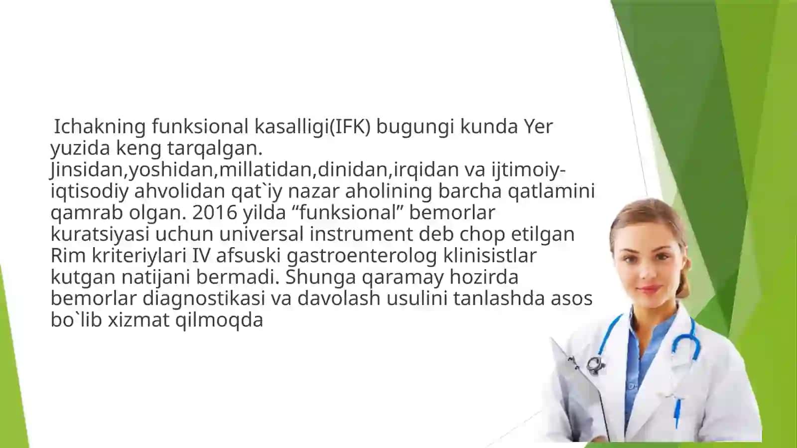 Ichak ta`sirlanish sindromini davolash aspektlari Treatment of irritable bowel syndrome 2