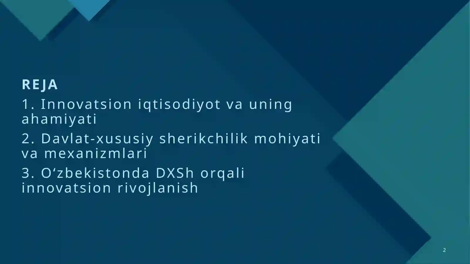 Innovatsion iqtisodiyotni rivojlantirishda davlat-xususiy sherikchilik 2