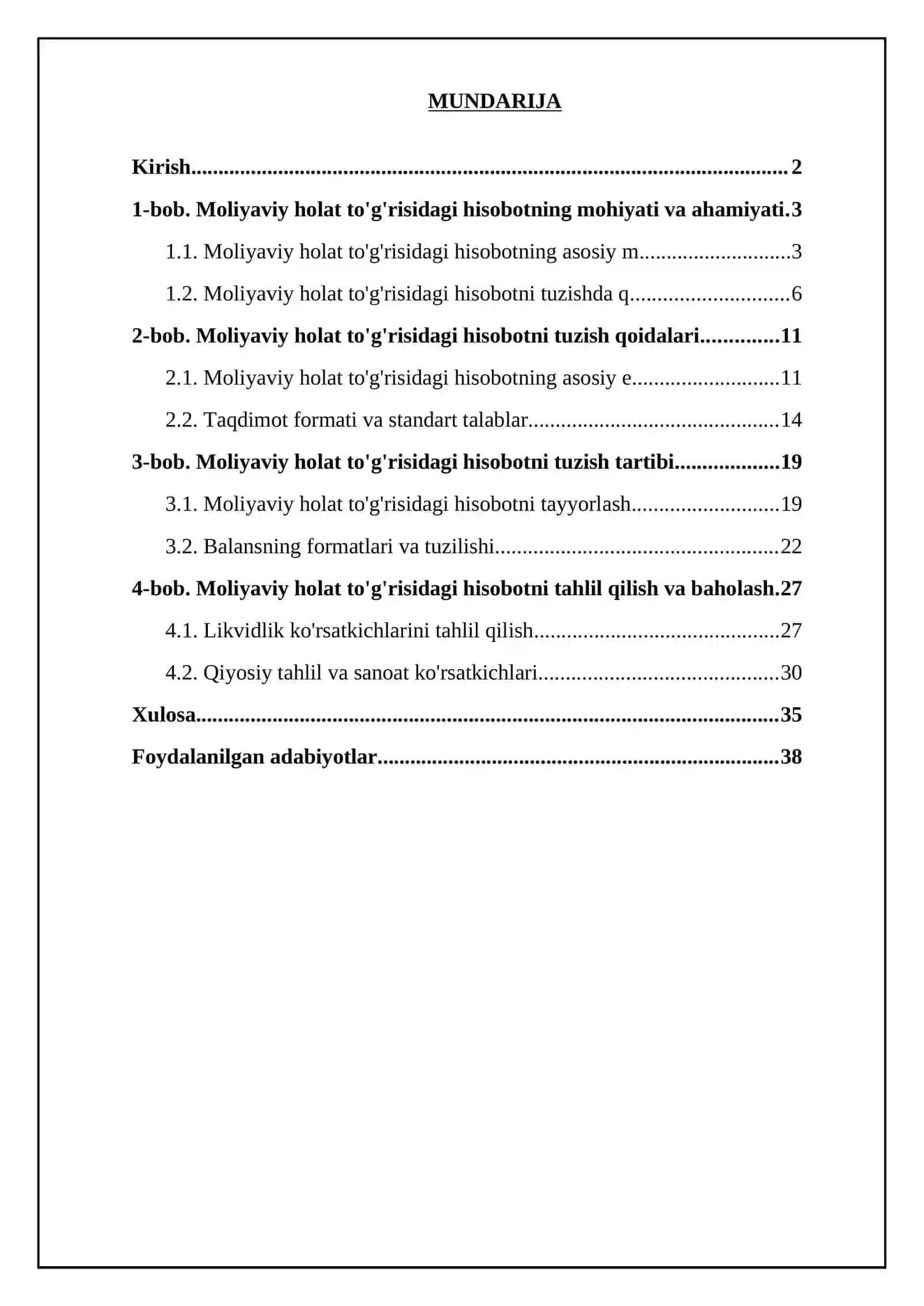 Moliyaviy holat to'g'risidagi hisobotni tuzish qoidalari va tartiblari 2