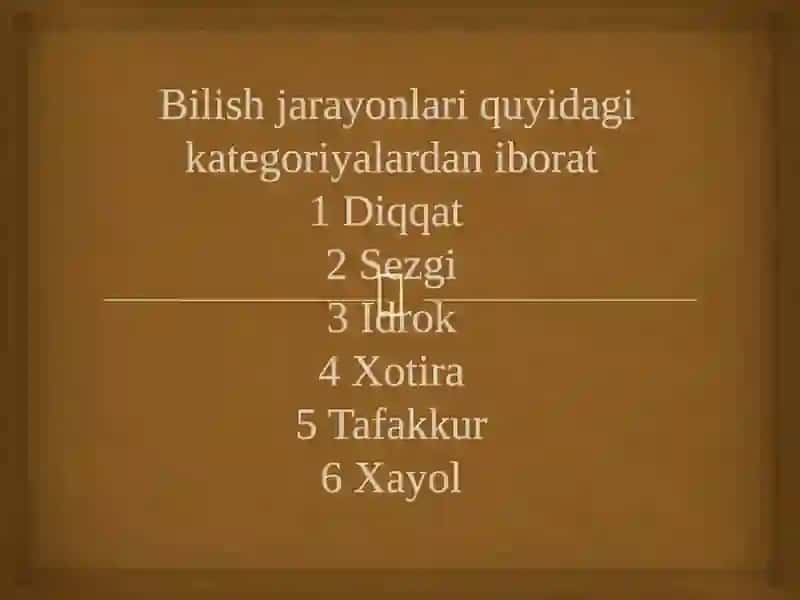 Umumiy psixologiya.Bilish jarayonlari 2