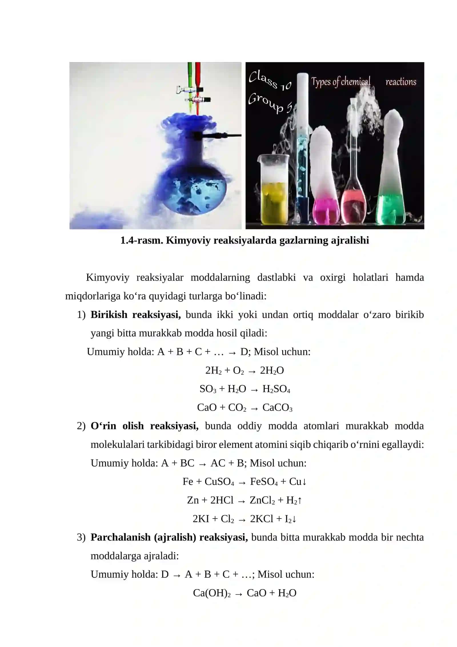 Kimyoviy reaksiyalar va ularning turlari 2
