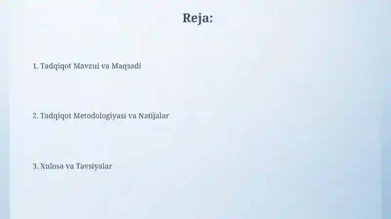 Dissertatsiya taqdimoti 2