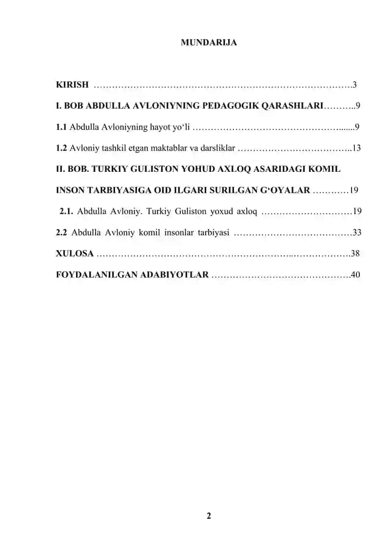A.Avloniyning “Turkiy Guliston yoxud axloq” asarida  ta’limiy-axloqiy masalalar 2