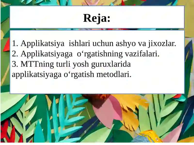 Applikatsiya ishlari uchun ashyo va jixozlar 2