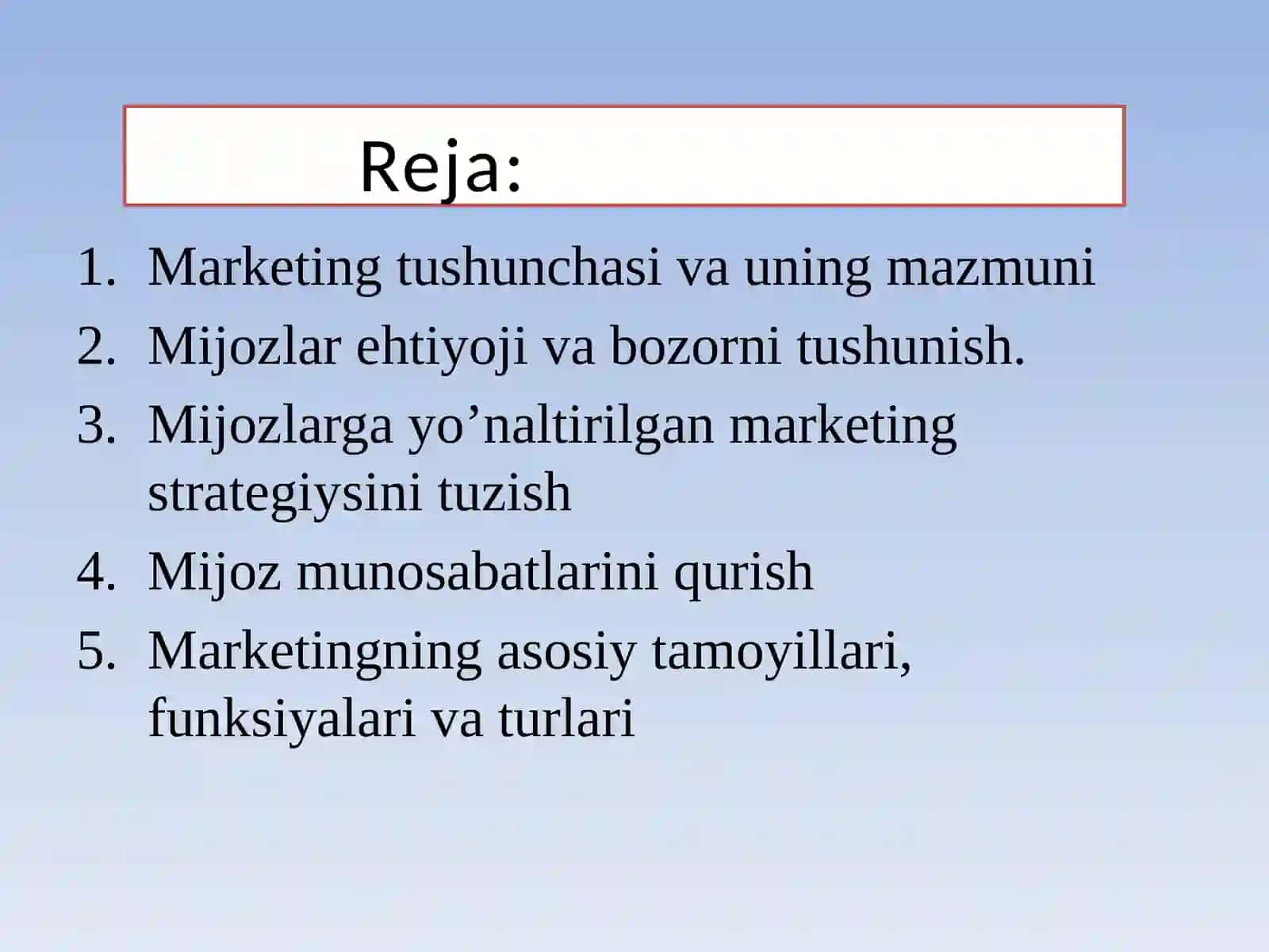 Marketingning mohiyati va uning rivojlanishining asosiy bosqichlari 2