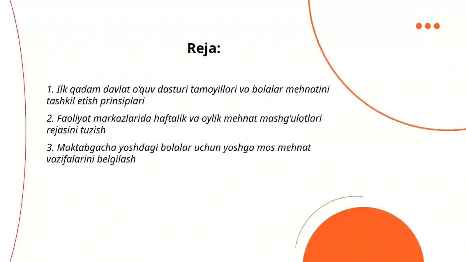 Ilk qadam davlat o‘quv dasturi asosida faoliyat markazlarida maktabgacha yoshdagi bolalar mehnatini tashkil qilish 2