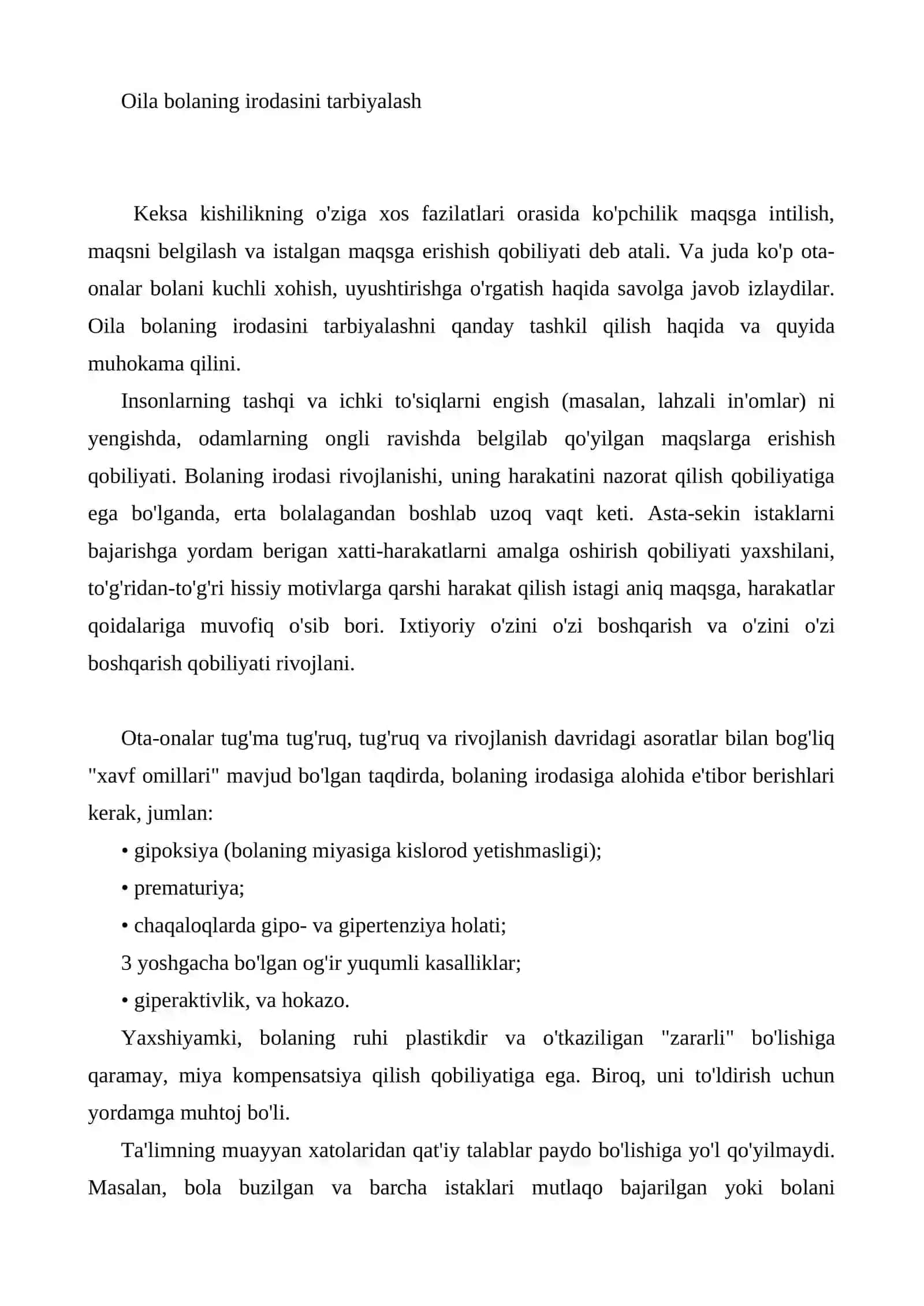 Oilada bolalarni insonparvarlik ruhida tarbiyalash 2