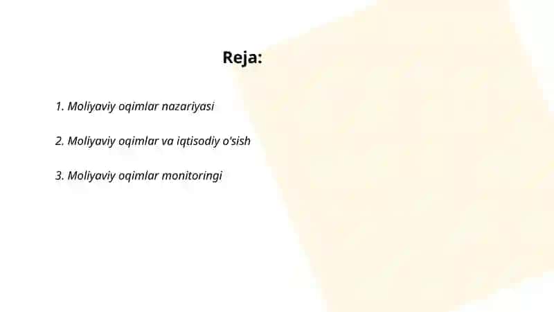 Moliyaviy oqimlar 2