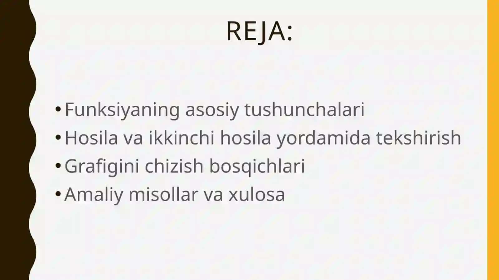 Funksiyani tekshirish va grafigini chizish 2
