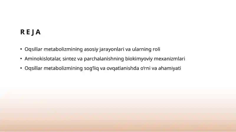 Oqsillar metobolizmi 2