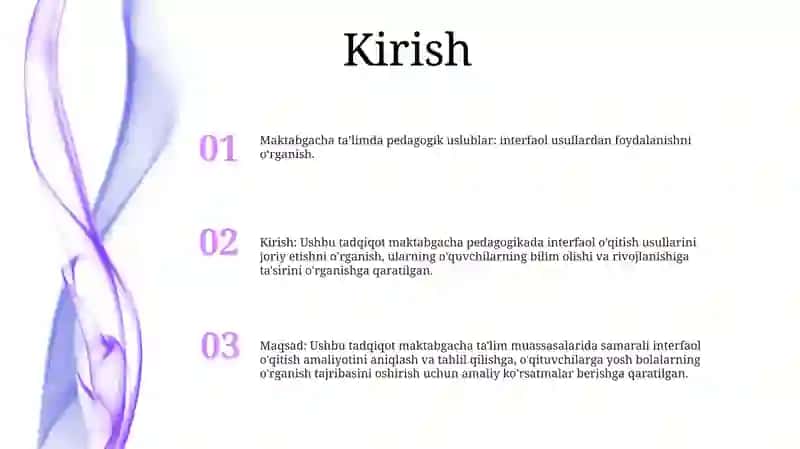 Maktabgacha Pedagogika Fanini O'Qitishda Interfaol Metodlaridan Foydalanish Yo'Llarini O'Rganish 2
