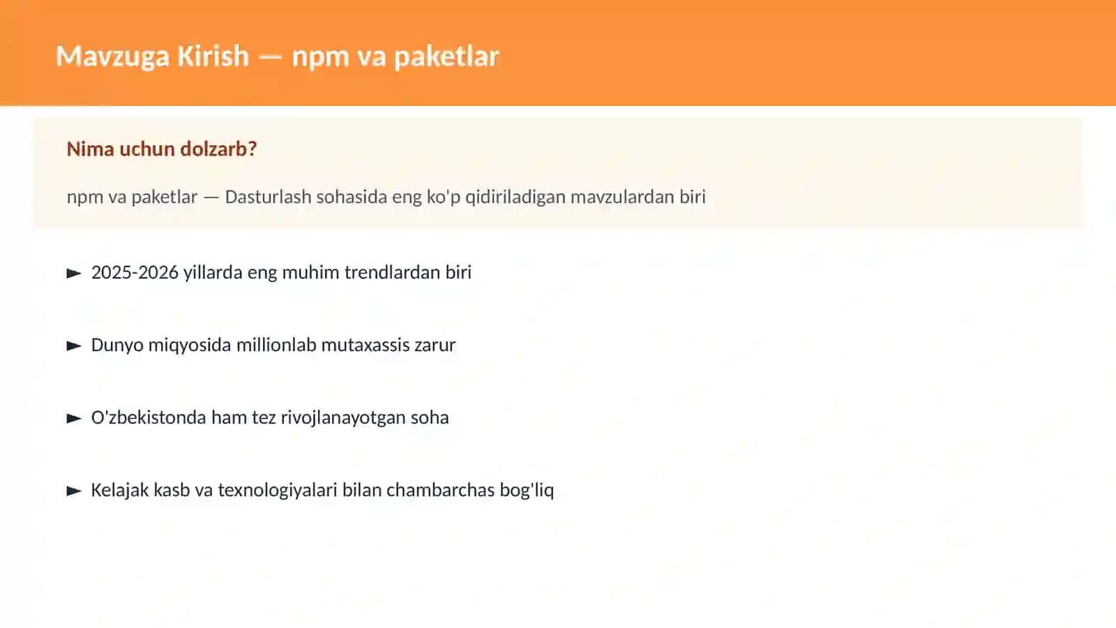 npm va paketlar 2