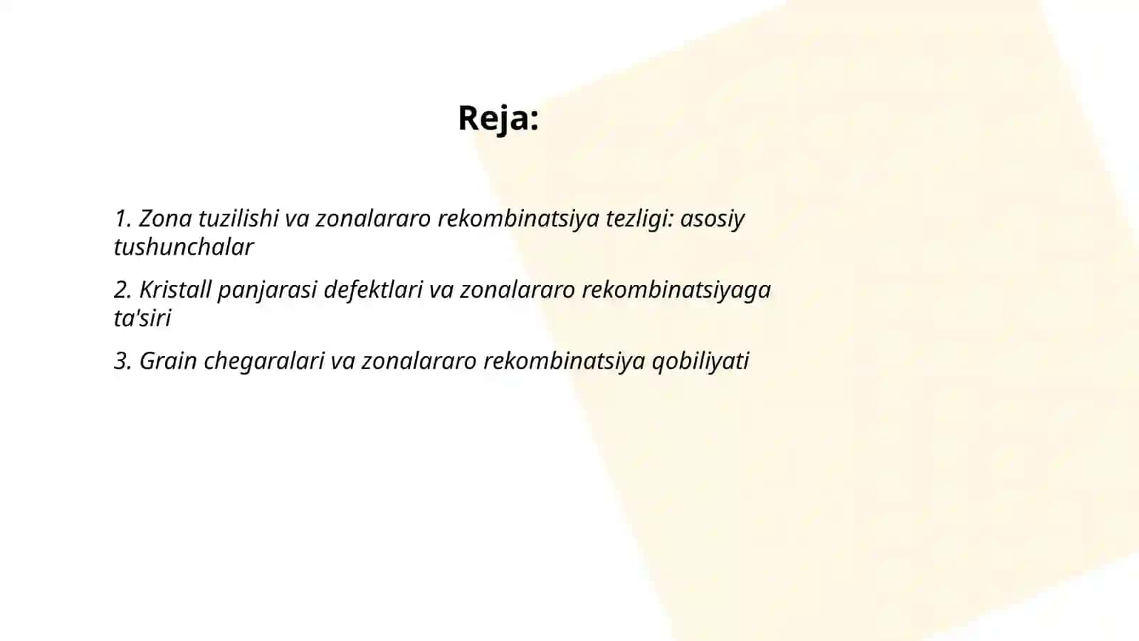 Zona tuzilishining zonalararo rekombinatsiya tezligiga ta’siri 2
