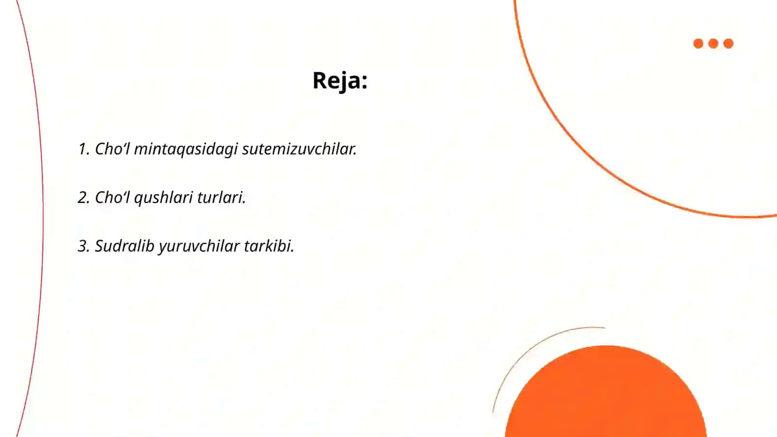 Choʻl mintaqasi faunasining tarkibi 2