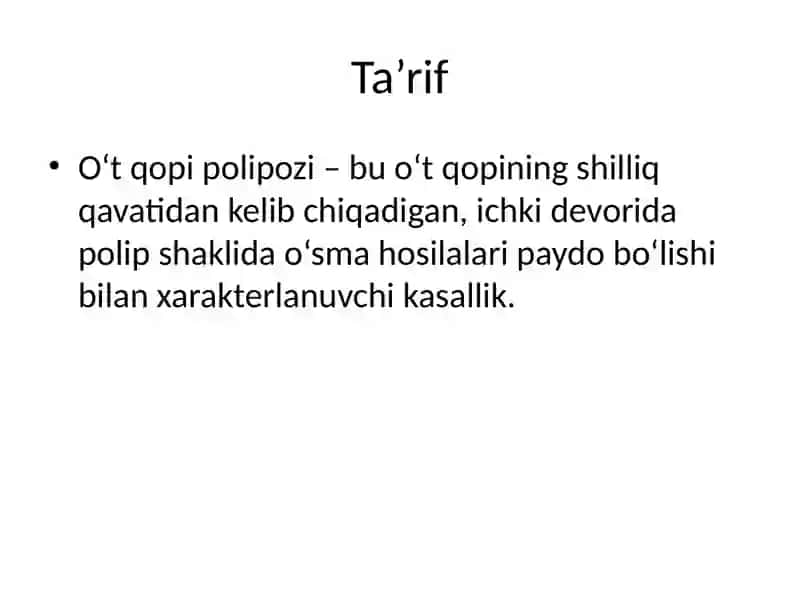 O‘t qopi polipozi 2