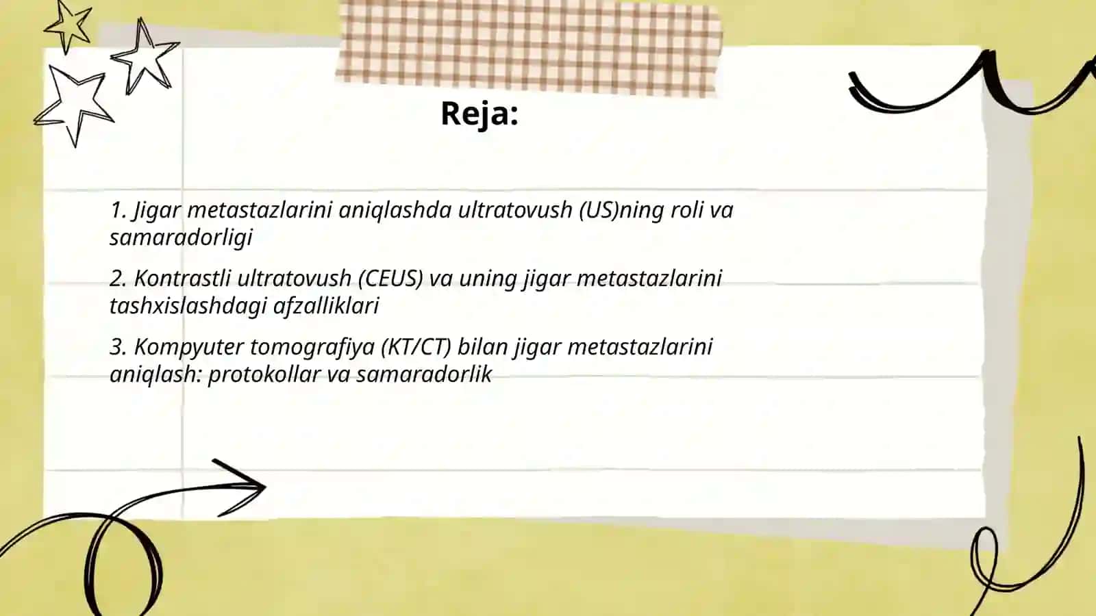 Jigar metastazlarini tashxislash usullari va ularning samaradorligi 2