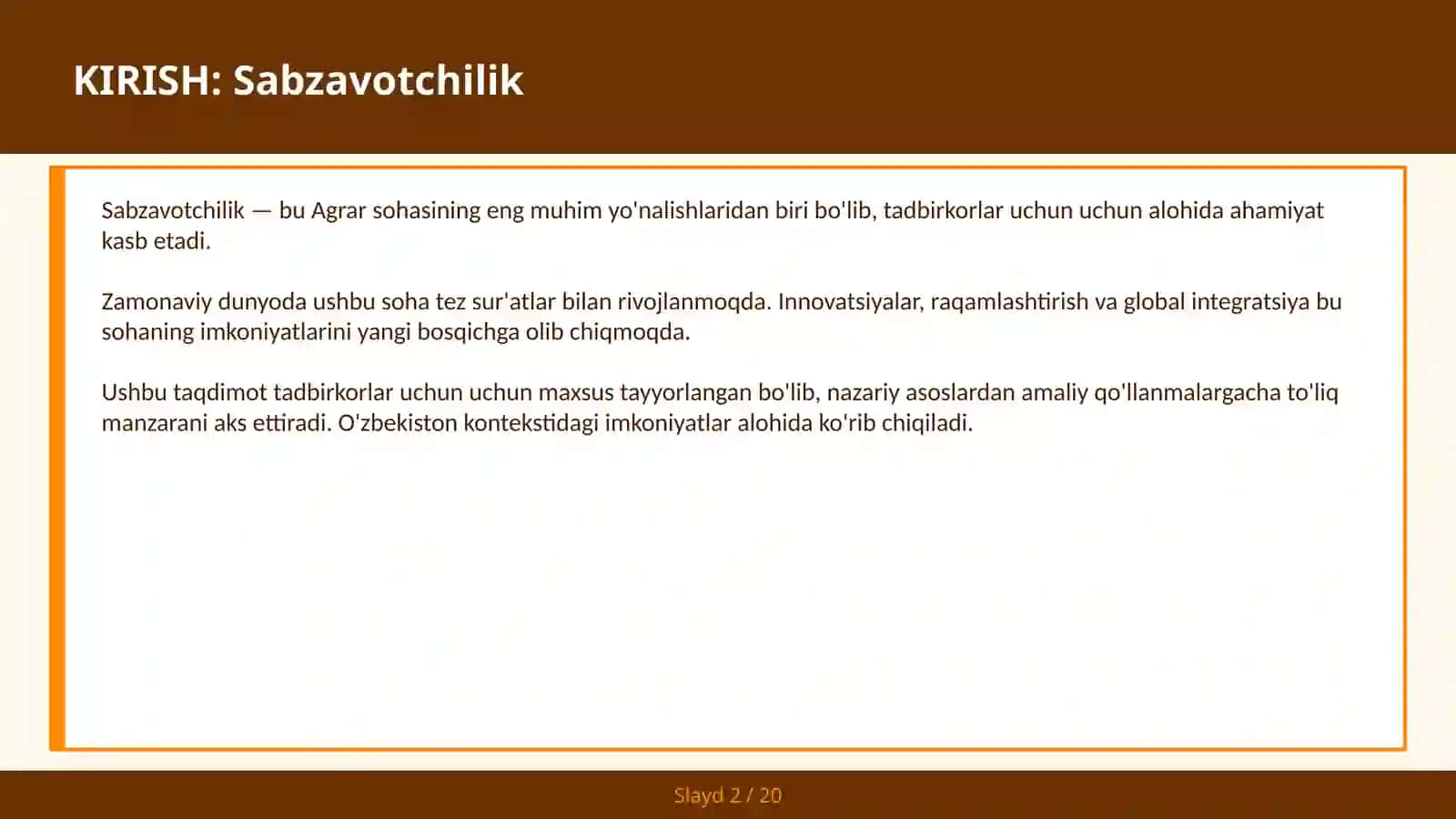 Sabzavotchilik 2