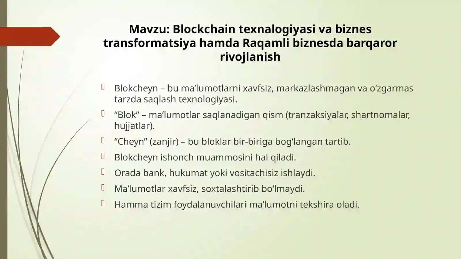 Blokcheyn texnologiyasi 2